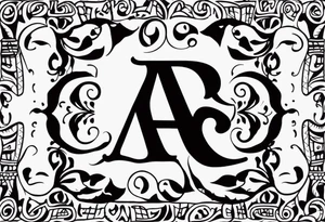 A headband with the letters A R in the middle tattoo idea