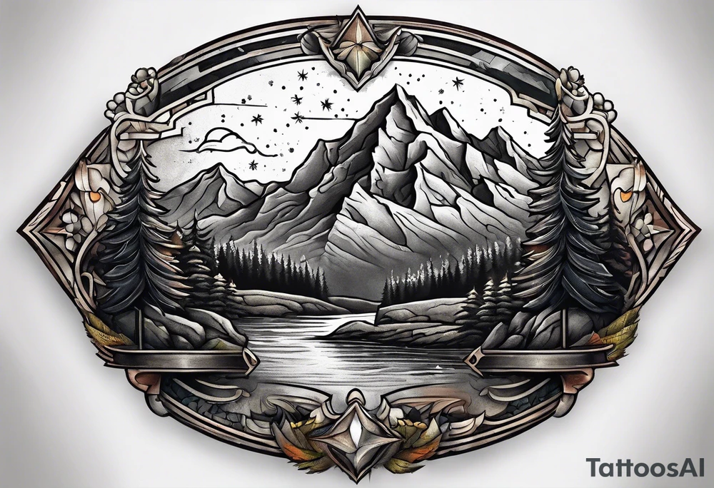 Pennsylvania mountains tattoo idea