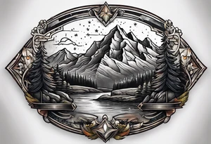 Pennsylvania mountains tattoo idea