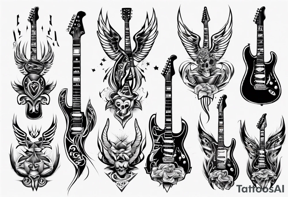 electric guitar tattoo idea