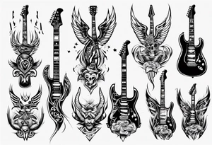 electric guitar tattoo idea