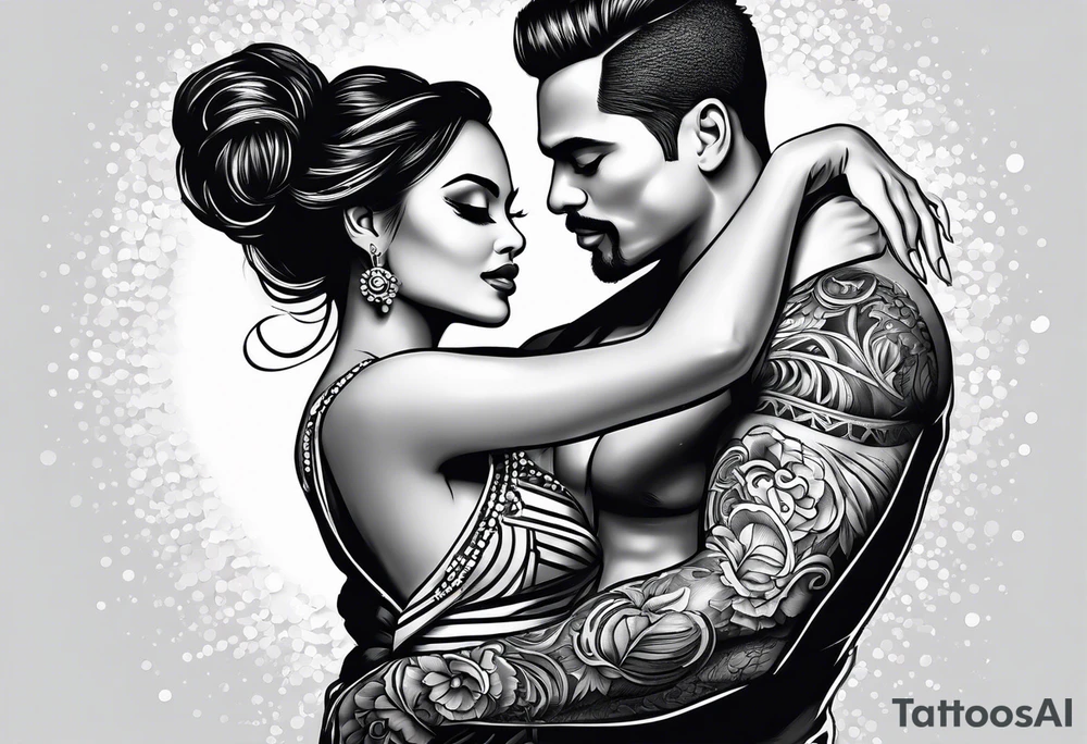 Dancing salsa couple tattoo idea