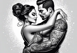 Dancing salsa couple tattoo idea
