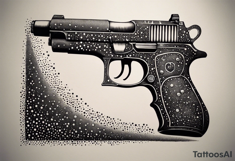 The letters AR with pistols on each side tattoo idea