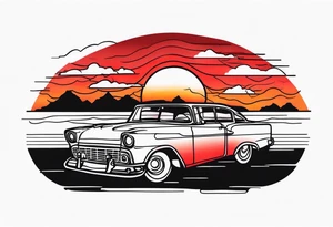 red sunset tattoo idea