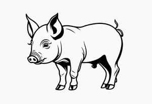 very cute piglet.
outline only tattoo idea