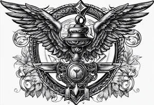 Staff of caduceus with masonic symbols tattoo idea