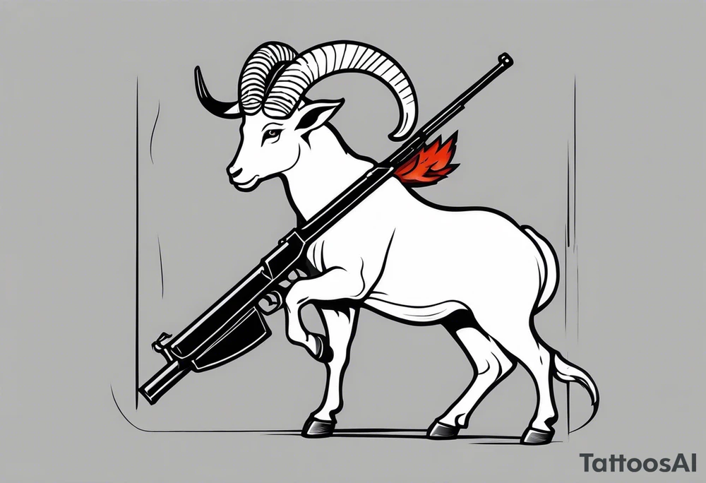 capricorn with a shotgun tattoo idea