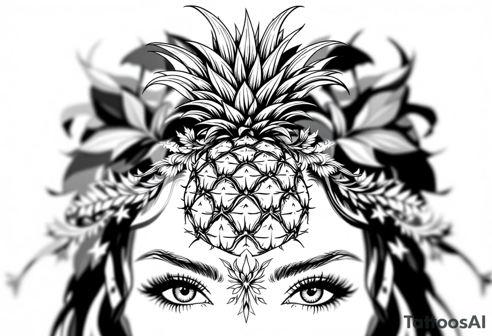 Crown pineapple vagina tattoo idea