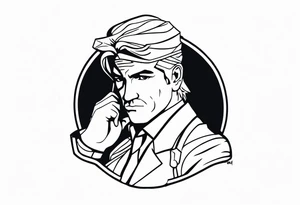 Solid snake with a picture of marine le pen tattoo idea