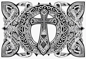 ankh mixed maori for whole arm tattoo idea