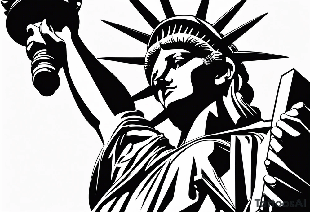 Statue of Liberty flag tattoo idea