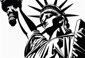 Statue of Liberty flag tattoo idea