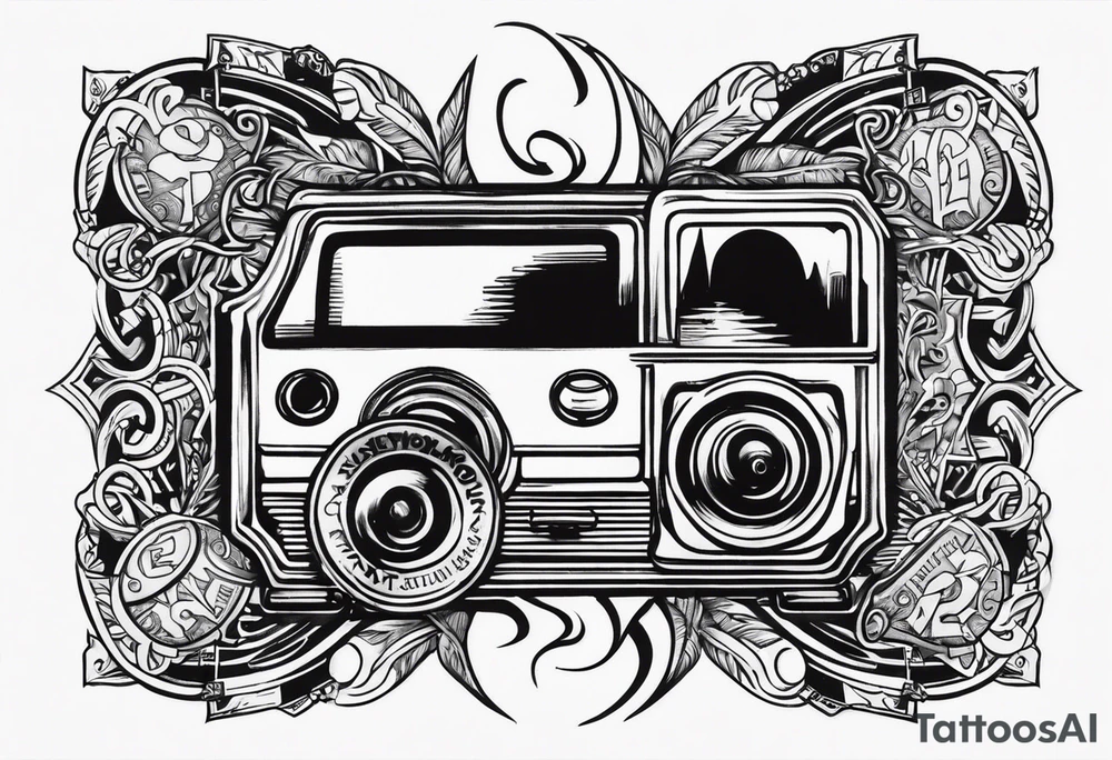 Gear shifting knob and money and fire tattoo idea