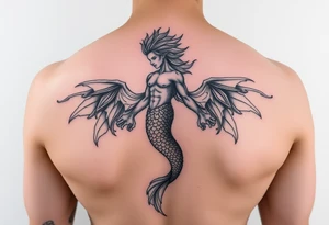 ethereal merman tattoo idea