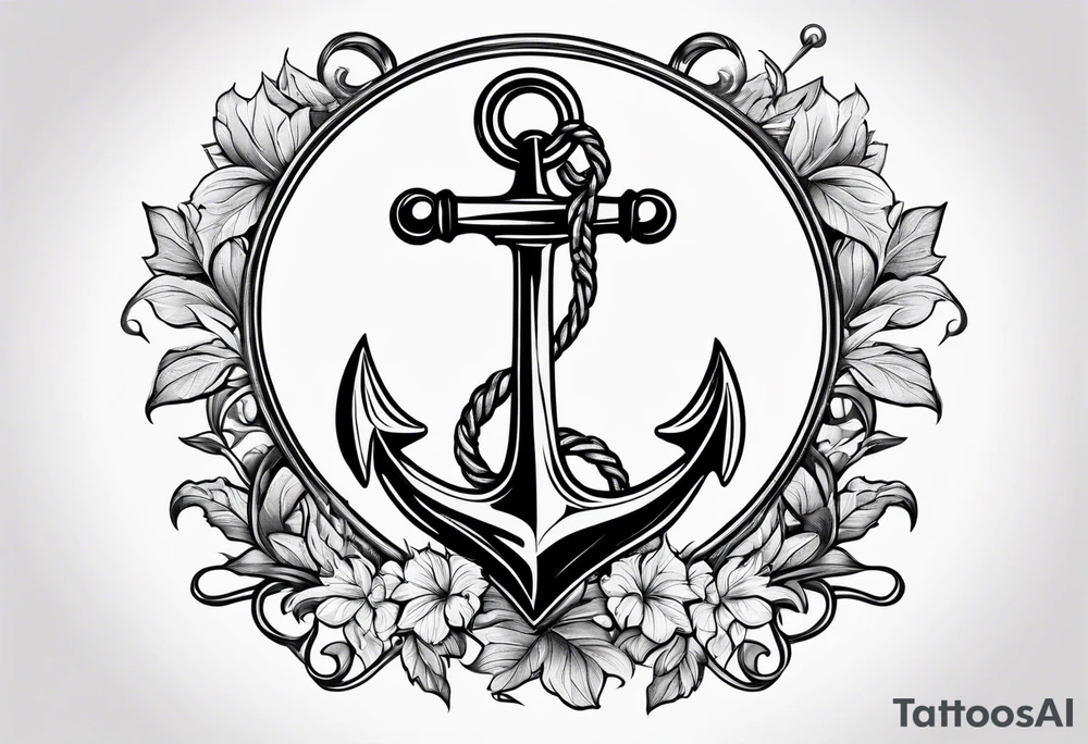 anchor with vines tattoo idea
