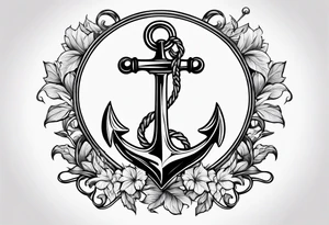anchor with vines tattoo idea