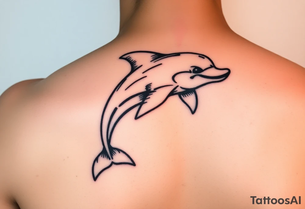 Cartoon dolphin tattoo idea