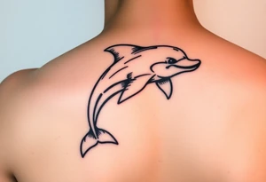 Cartoon dolphin tattoo idea
