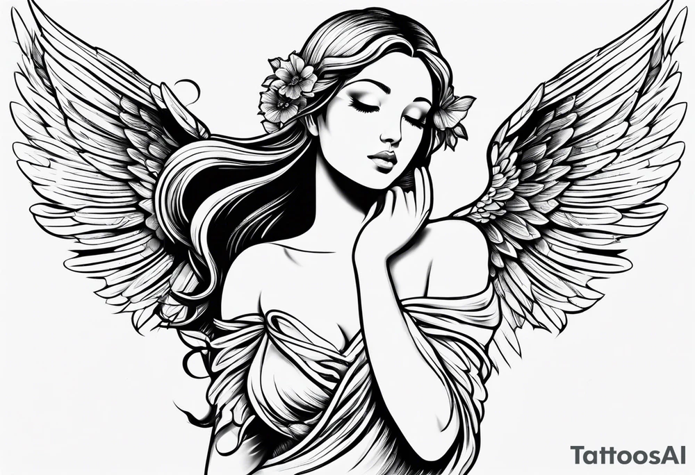 Small angel tatto tattoo idea