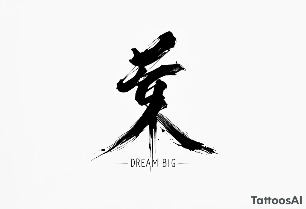 Dream big in kanji tattoo idea