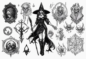 witch necromancer like a path of exile games tattoo idea