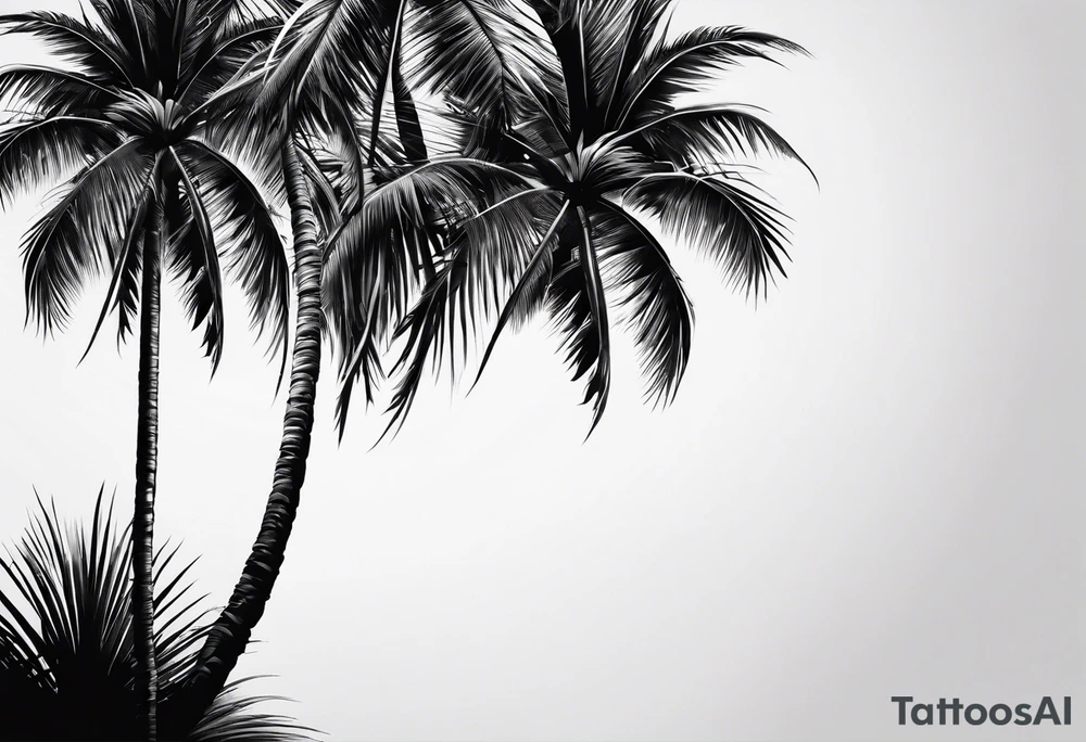 A lonely palm tree tattoo idea