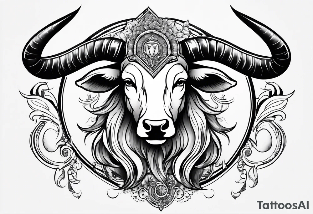 Gemini taurus zodiac signs combined tattoo idea Gemini taurus zodiac signs combined tattoo idea