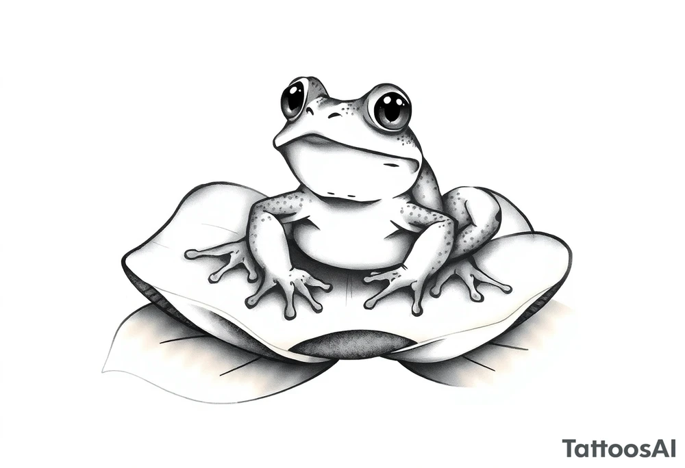 Frog on a lilly pad tattoo idea