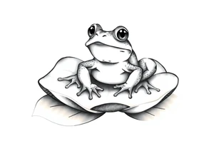Frog on a lilly pad tattoo idea