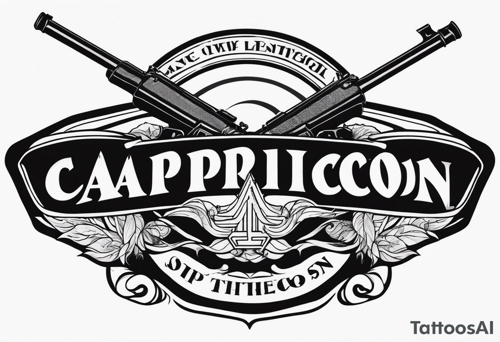 capricorn with sunglasses and shotgun tattoo idea