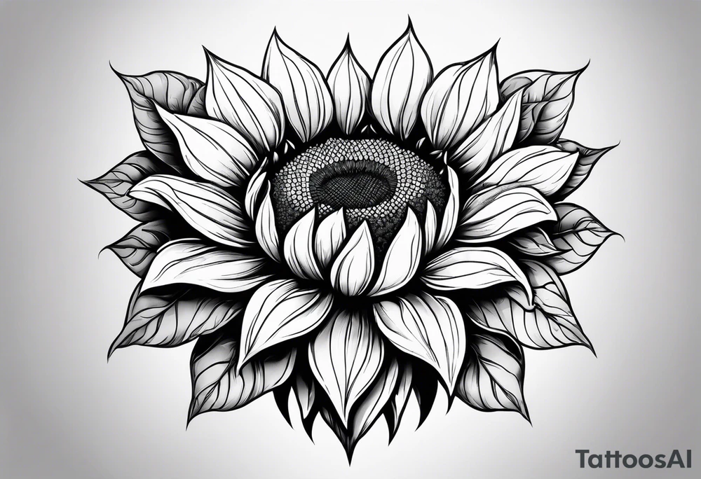 sunflower in crystal form tattoo idea