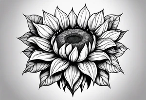 sunflower in crystal form tattoo idea