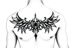 Sexy mysterious sternum tattoo small/medium size tattoo idea