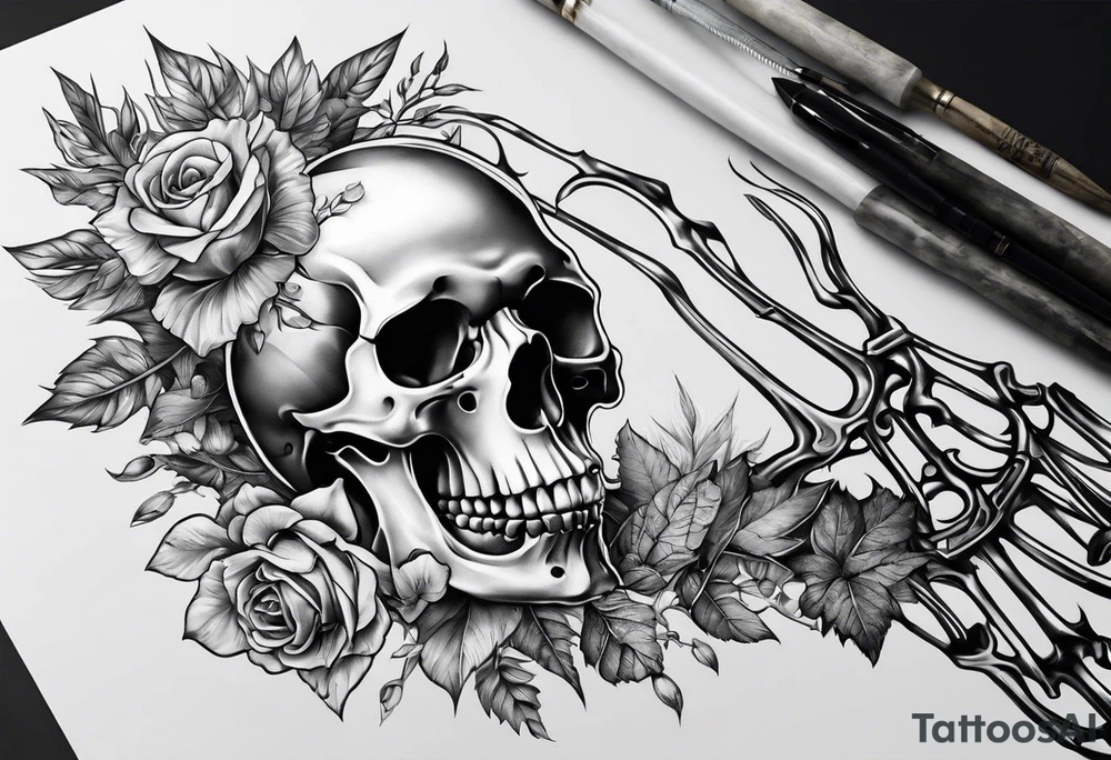 Skeleton hand bones anatomical tattoo idea