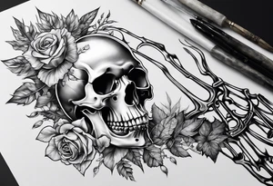 Skeleton hand bones anatomical tattoo idea
