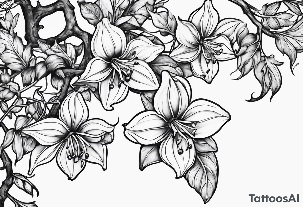 Honeysuckle vine tattoo idea