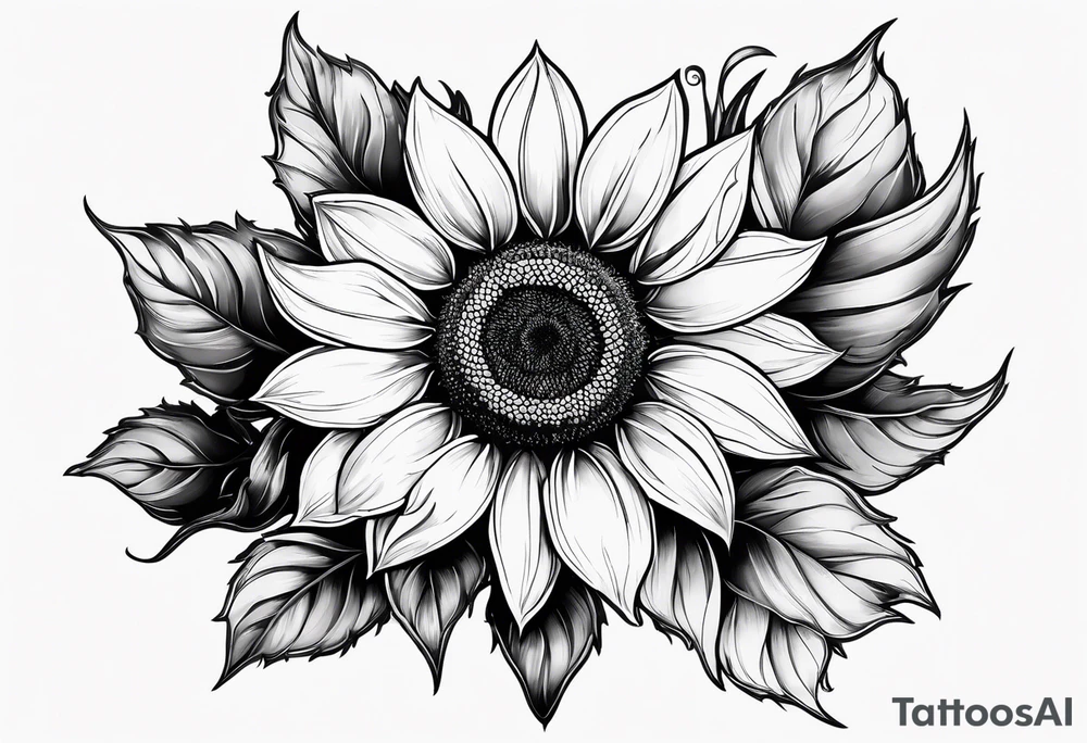 a sunflower tattoo idea