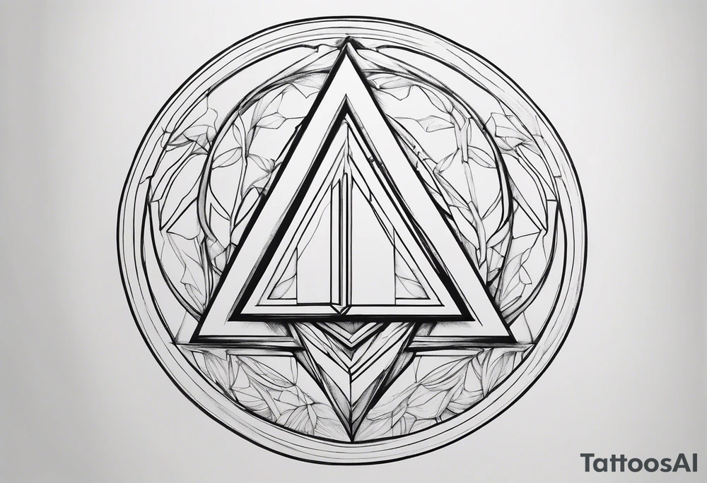 letter delta inside a chain circle, subtle, womanly, simplistic tattoo idea