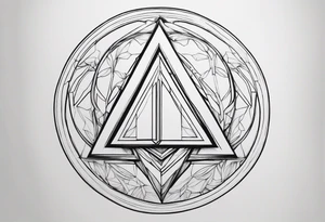 letter delta inside a chain circle, subtle, womanly, simplistic tattoo idea