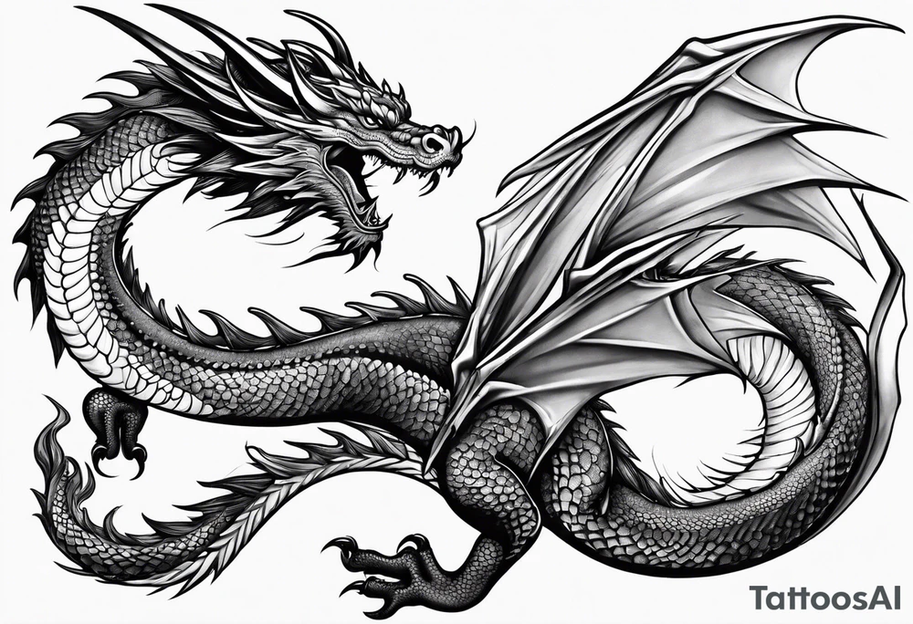 LONG TAIL DRAGON tattoo idea