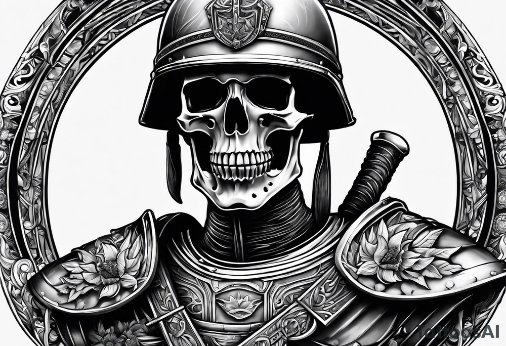 Roman soldier skeleton tattoo idea