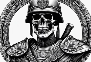 Roman soldier skeleton tattoo idea