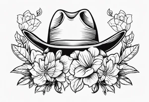 floral western cowboy tattoo idea