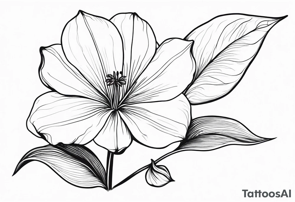 Platycodon grandiflorus with leaf tattoo idea