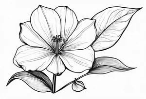 Platycodon grandiflorus with leaf tattoo idea