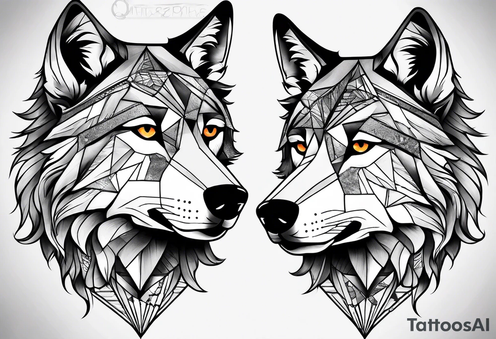 a head of a wolf tattoo idea