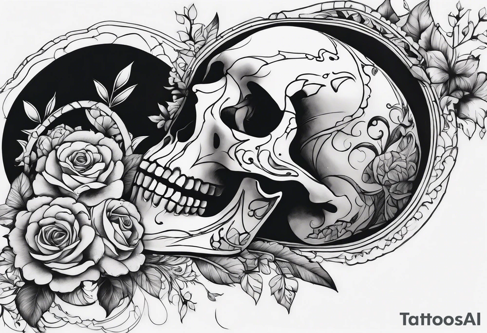 broken skeletal arm tattoo idea