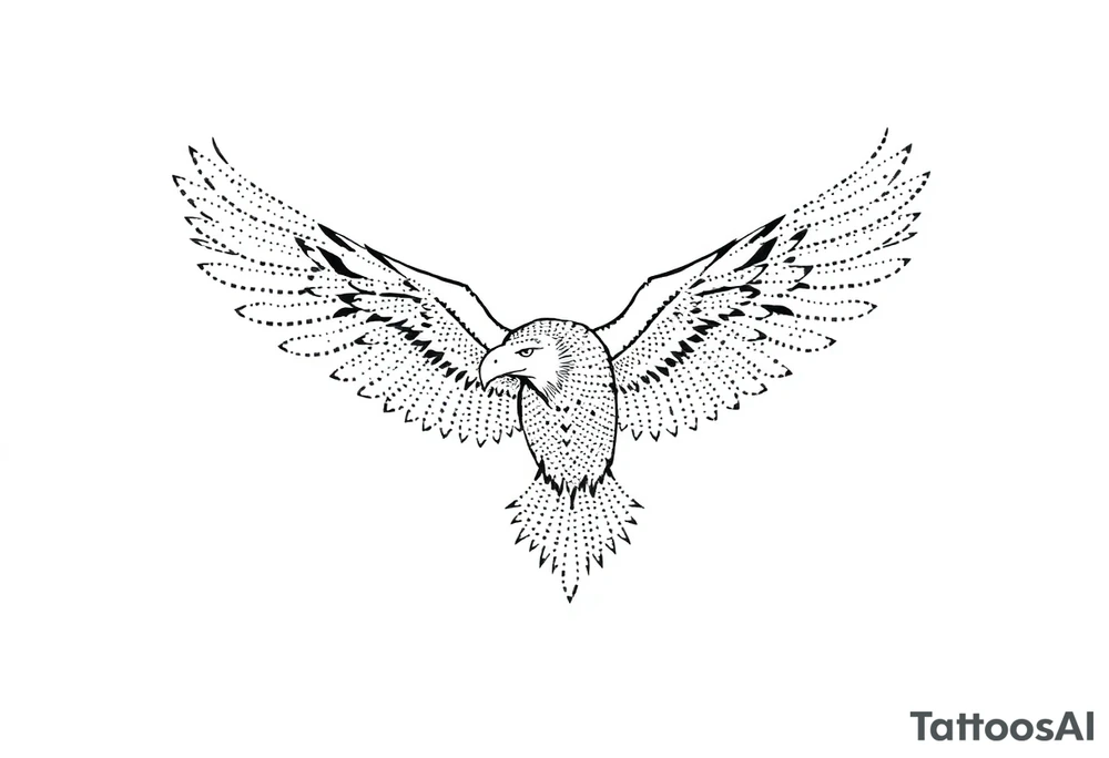 Eagle draw, wings no open tattoo idea