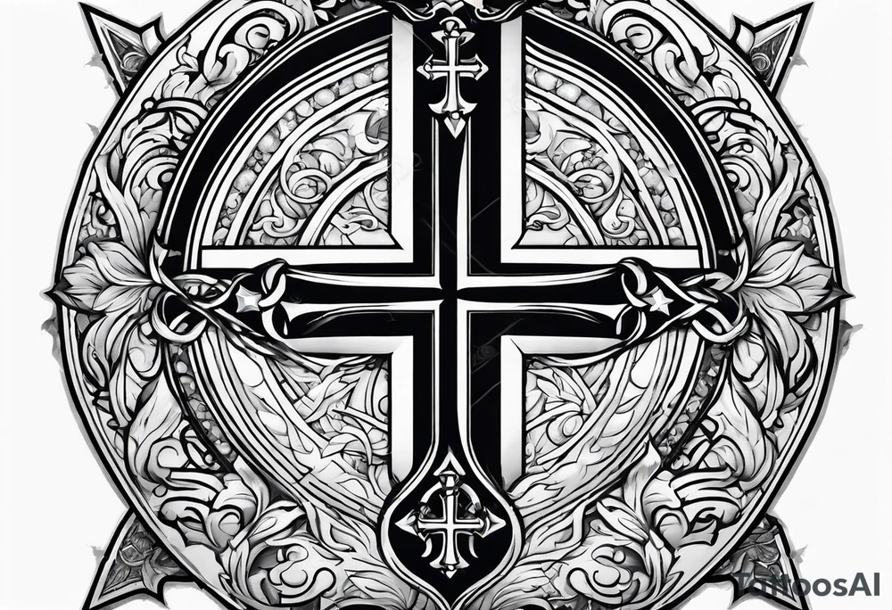 cross of st george on shield tattoo idea